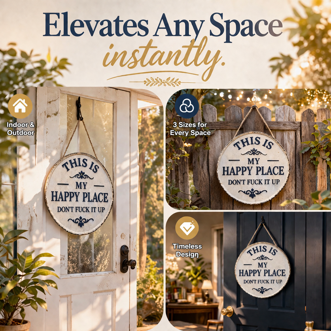 ✅ ✅ “This Is My Happy Place” Door Sign