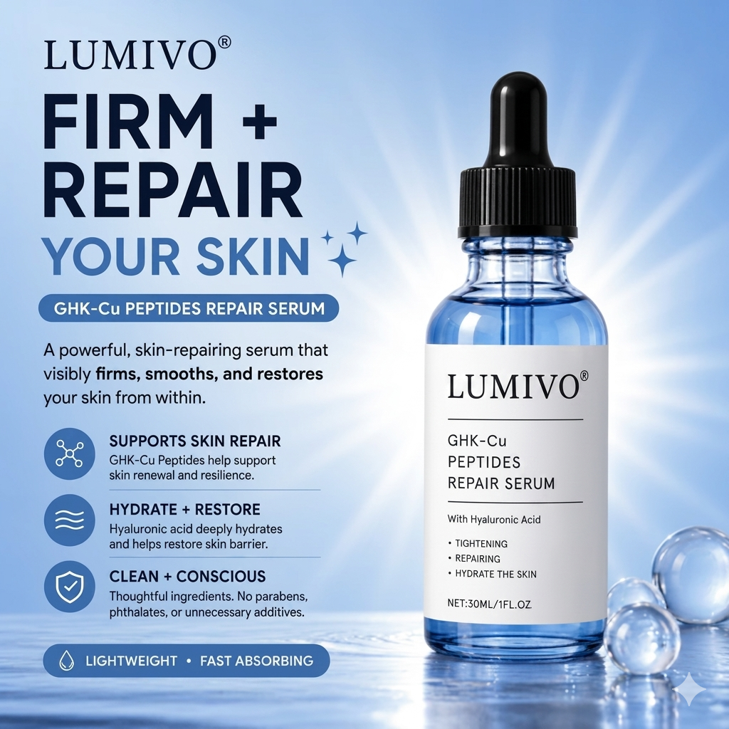 GHK-Cu Peptides Repair Serum for Firmer, Younger-Looking Skin.