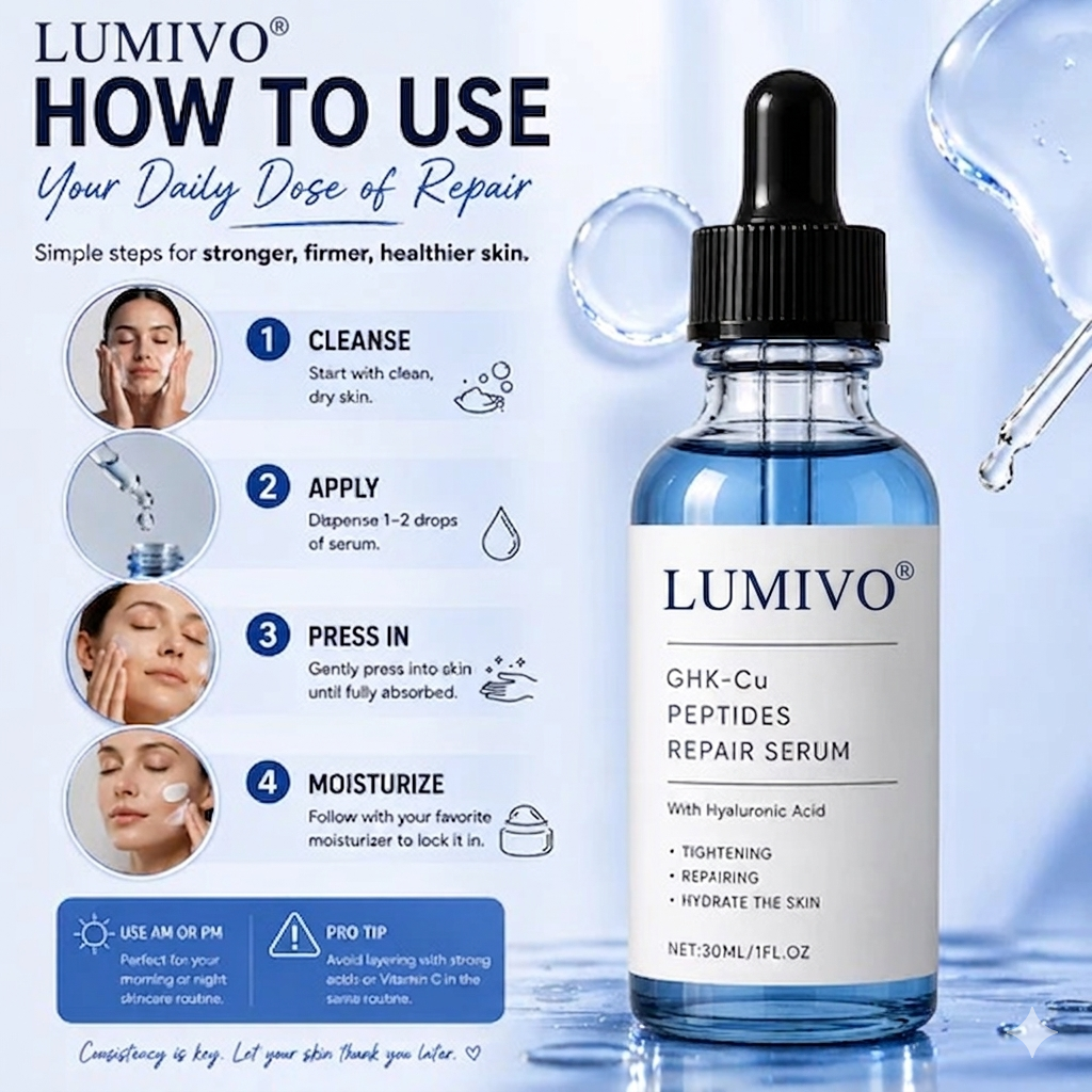 GHK-Cu Peptides Repair Serum for Firmer, Younger-Looking Skin.