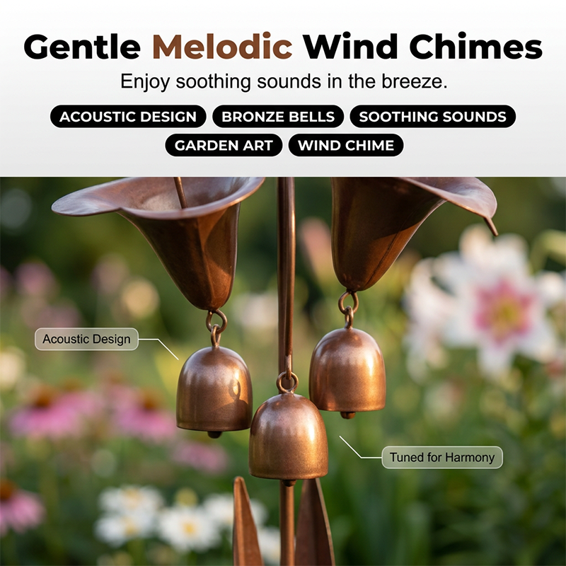 ⭐2026 New Arrival⏰Calla Lily Garden Stake with Bell Chimes🌷🐦